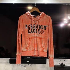Harley-Davidson Orange Screamin' Eagle Zip-Up Hoodie